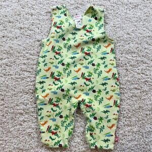 Vintage Zutano Baby Lizard‎ Print Sleeveless Romper 12-18 M Reptiles Tropical